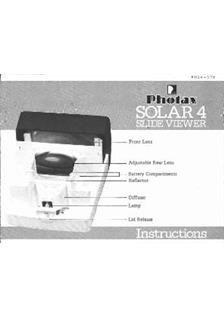 Photax Solar 4 SlideViewer manual. Camera Instructions.